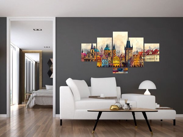 Obraz - Podzim v malovaném městě (125x70 cm)