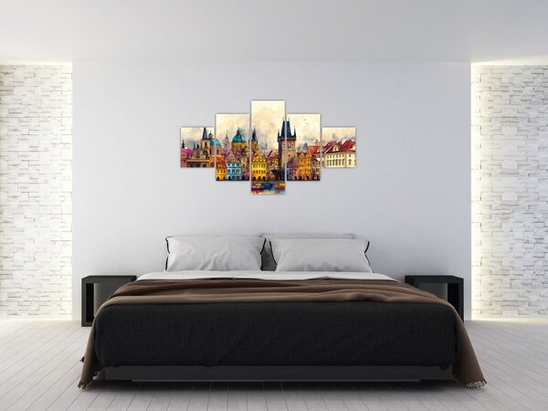 Obraz - Podzim v malovaném městě (125x70 cm)