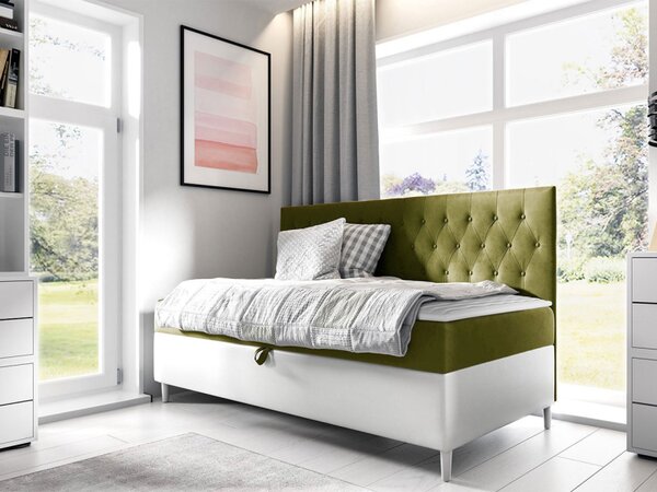 Kontinentální postel Junior Gerdise 2, Rozměr postele: 80x200, Barva:: ekokoža Soft 017 (biała) + Fresh 04 5903211192944