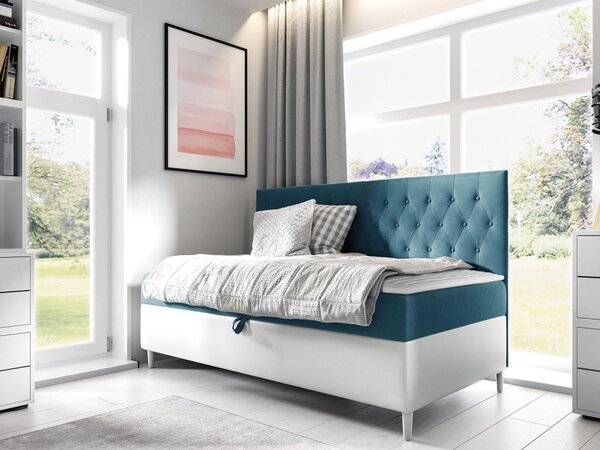 Kontinentální postel Junior Gerdise 2, Rozměr postele: 80x200, Barva:: ekokoža Soft 017 (biała) + Fresh 04 5903211192944