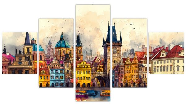 Obraz - Podzim v malovaném městě (125x70 cm)