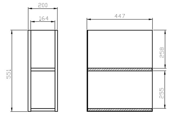 Cersanit Moduo skříňka 20x44.7x55.1 cm boční závěsná dub S590-119-DSM