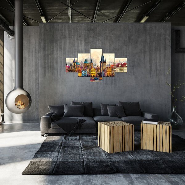 Obraz - Podzim v malovaném městě (125x70 cm)