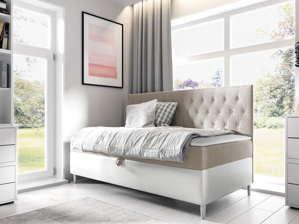 Kontinentální postel Junior Gerdise 2, Rozměr postele: 80x200, Barva:: ekokoža Soft 017 (biała) + Fresh 04 5903211192944