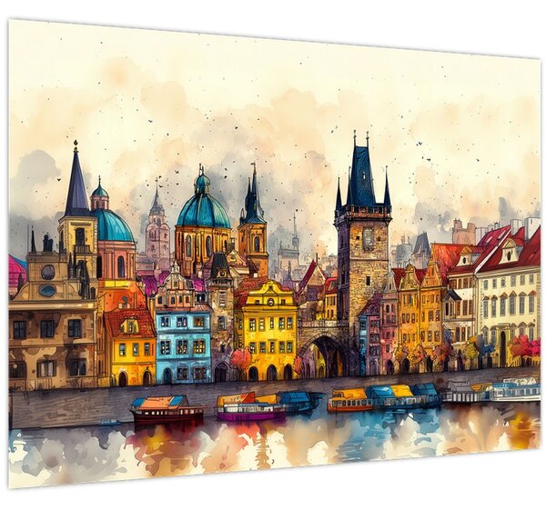 Obraz - Podzim v malovaném městě (70x50 cm)