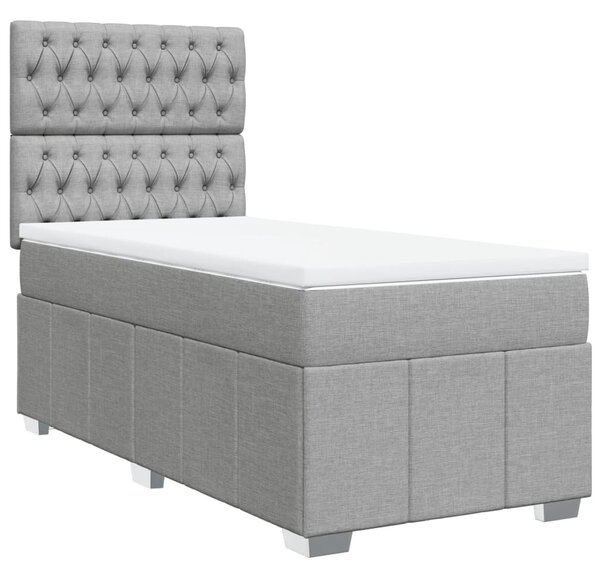 Box spring postel s matrací světle šedá 80 x 200 cm textil 3293802