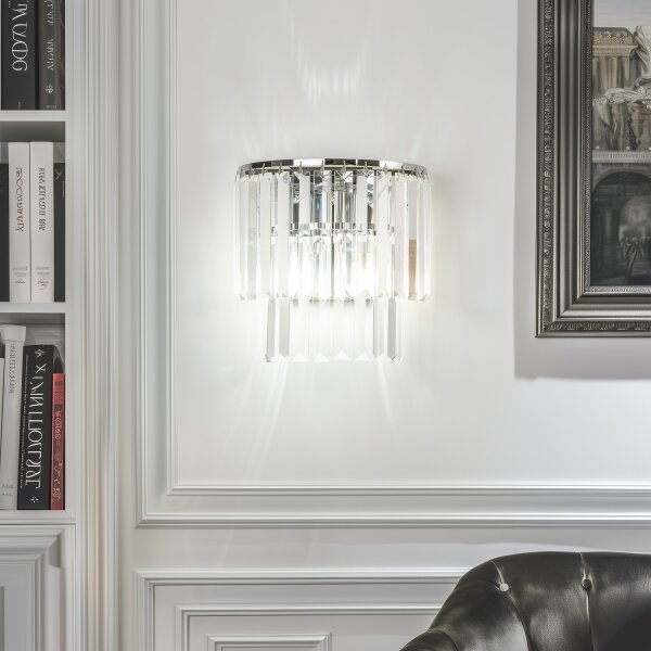 Brilagi - LED Křišťálové nástěnné svítidlo MOZART 2xE14/40W/230V lesklý chrom