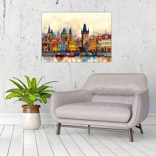Obraz - Podzim v malovaném městě (70x50 cm)