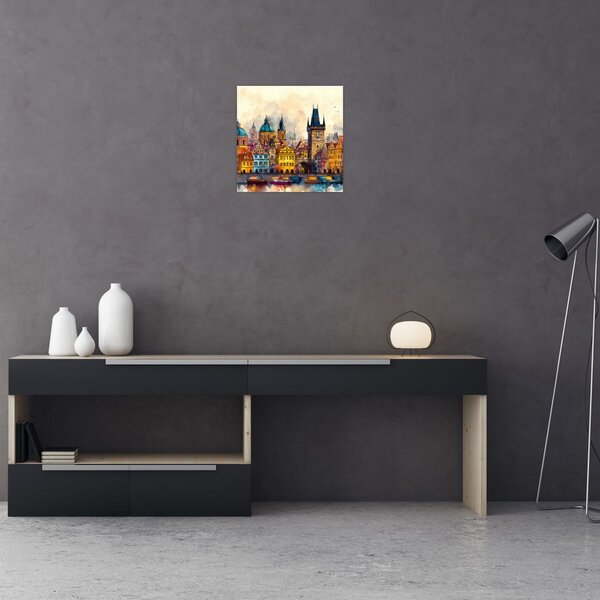 Obraz - Podzim v malovaném městě (30x30 cm)