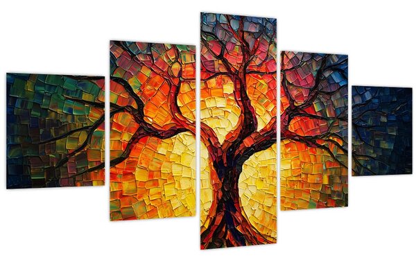 Obraz - Strom života v mozaice (125x70 cm)