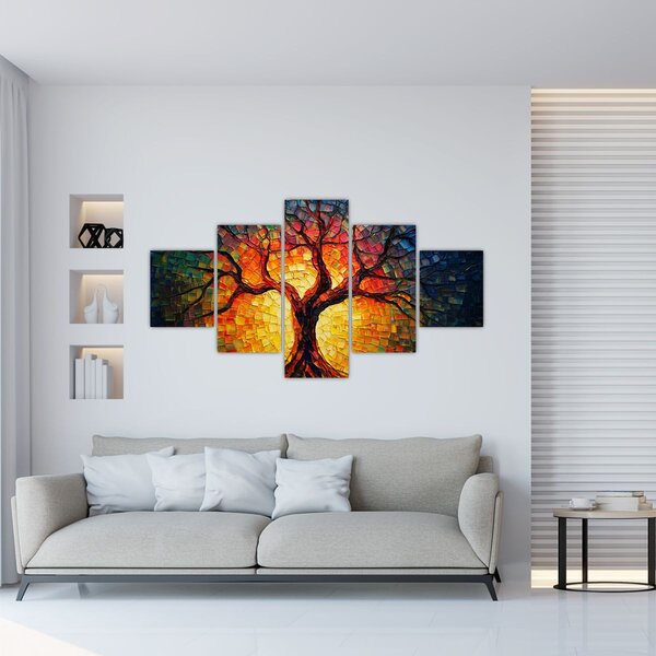 Obraz - Strom života v mozaice (125x70 cm)