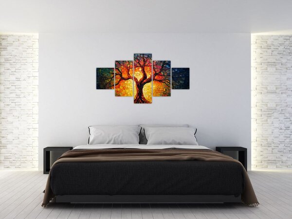Obraz - Strom života v mozaice (125x70 cm)