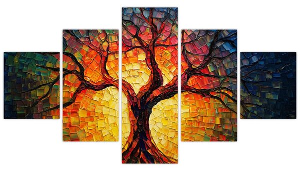 Obraz - Strom života v mozaice (125x70 cm)