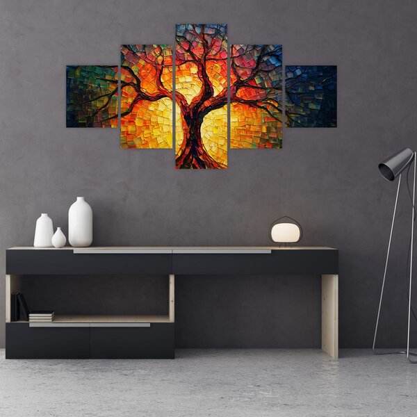 Obraz - Strom života v mozaice (125x70 cm)