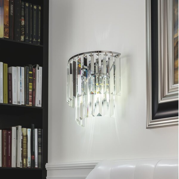 Brilagi - LED Křišťálové nástěnné svítidlo MOZART 2xE14/40W/230V lesklý chrom