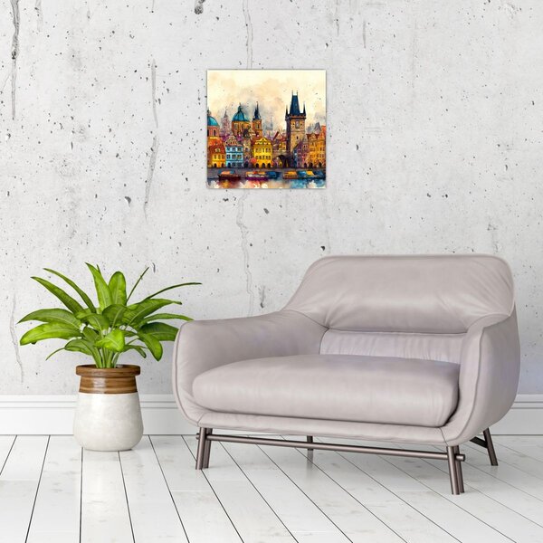 Obraz - Podzim v malovaném městě (30x30 cm)