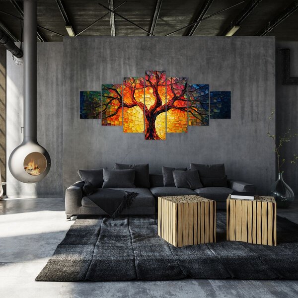 Obraz - Strom života v mozaice (210x100 cm)