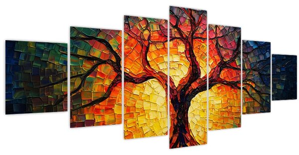 Obraz - Strom života v mozaice (210x100 cm)