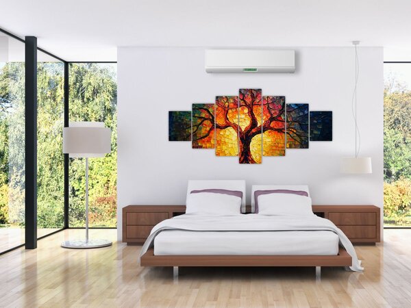 Obraz - Strom života v mozaice (210x100 cm)