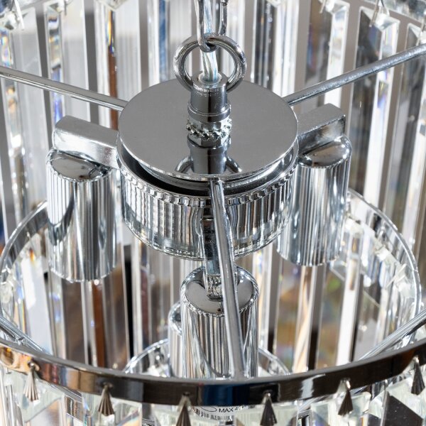 Brilagi - LED Křišťálový lustr na řetězu MOZART 4xE14/40W/230V lesklý chrom