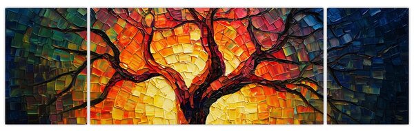 Obraz - Strom života v mozaice (170x50 cm)