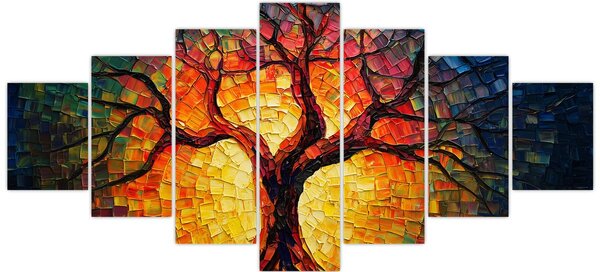 Obraz - Strom života v mozaice (210x100 cm)