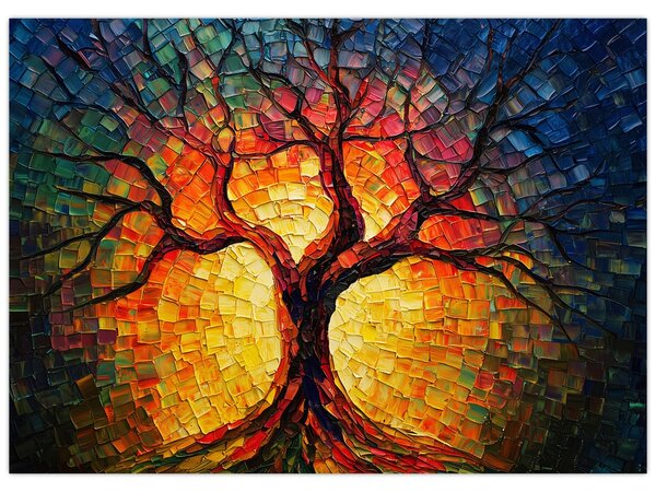 Obraz - Strom života v mozaice (70x50 cm)