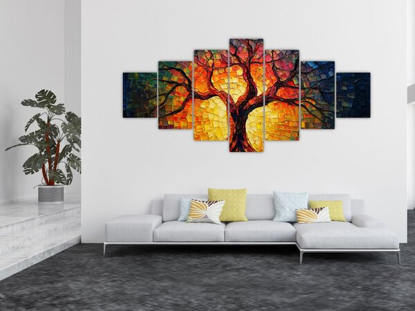Obraz - Strom života v mozaice (210x100 cm)
