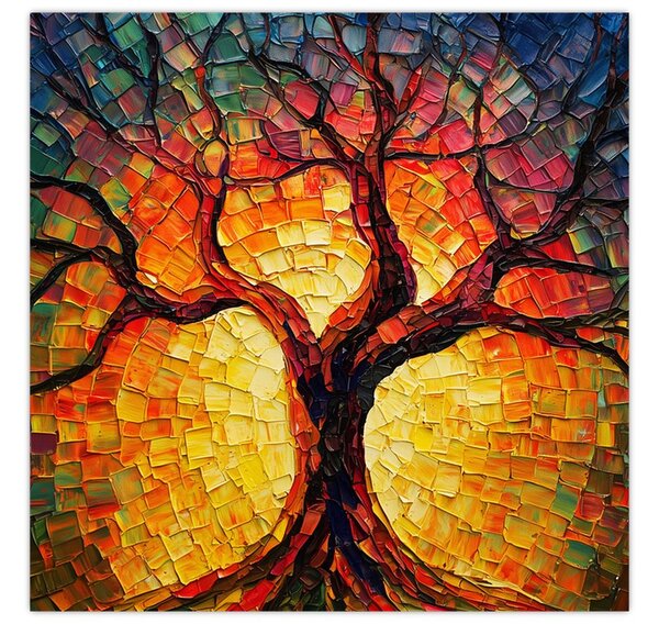 Obraz - Strom života v mozaice (30x30 cm)