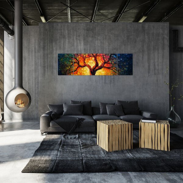 Obraz - Strom života v mozaice (170x50 cm)