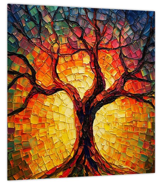 Obraz - Strom života v mozaice (30x30 cm)