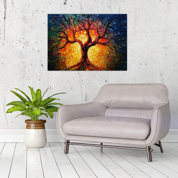 Obraz - Strom života v mozaice (70x50 cm)