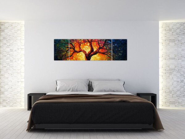 Obraz - Strom života v mozaice (170x50 cm)