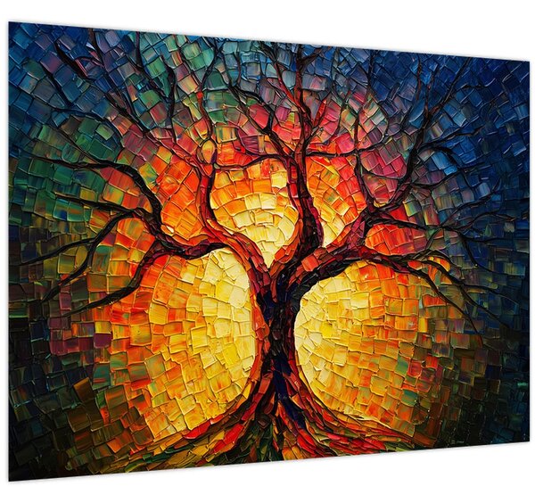 Obraz - Strom života v mozaice (70x50 cm)