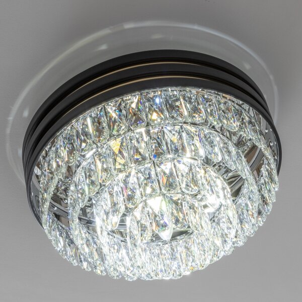 Brilagi - LED Křišťálové stropní svítidlo VELURE 5xE14/40W/230V černá
