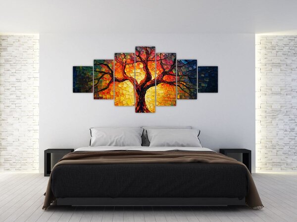 Obraz - Strom života v mozaice (210x100 cm)
