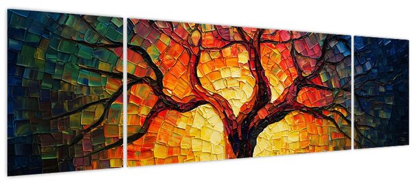 Obraz - Strom života v mozaice (170x50 cm)