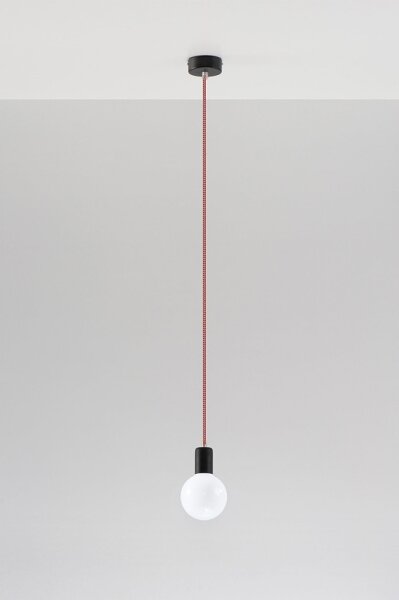 Sollux SL.0158 - Lustr na Lanku EDISON 1xE27/60W/230V černá/ červená
