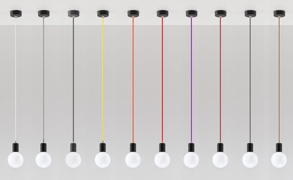 Sollux SL.0158 - Lustr na Lanku EDISON 1xE27/60W/230V černá/ červená