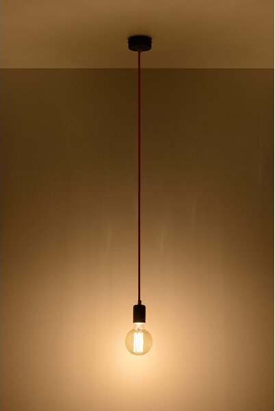 Sollux SL.0158 - Lustr na Lanku EDISON 1xE27/60W/230V černá/ červená