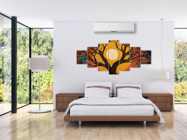 Obraz - Slunce v koruně stromu života (210x100 cm)