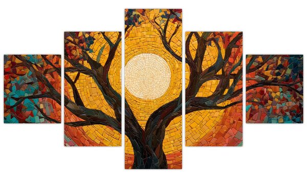 Obraz - Slunce v koruně stromu života (125x70 cm)