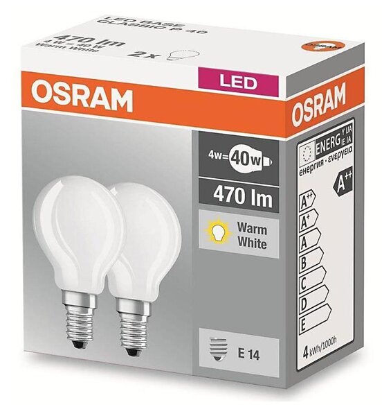 SADA 2x LED Žárovka P40 E14/4W/230V 2700K - Osram