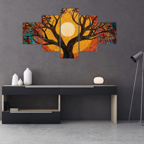 Obraz - Slunce v koruně stromu života (125x70 cm)