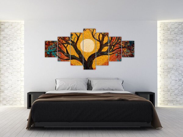 Obraz - Slunce v koruně stromu života (210x100 cm)