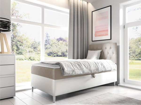 Kontinentální postel Junior Gerdise 1, Strana: pravá, Rozměr postele: 80x200, Barva:: ekokoža Soft 017 (biała) + Fresh 01 5903211201745