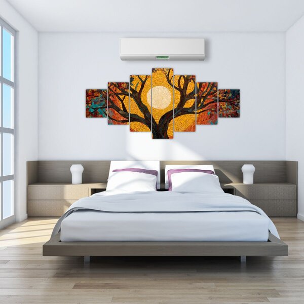 Obraz - Slunce v koruně stromu života (210x100 cm)