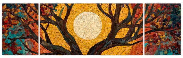 Obraz - Slunce v koruně stromu života (170x50 cm)