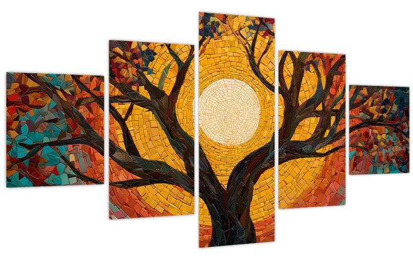 Obraz - Slunce v koruně stromu života (125x70 cm)