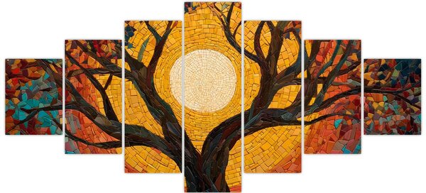Obraz - Slunce v koruně stromu života (210x100 cm)